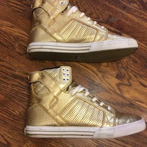 Supra sky top gold sneakers size 10